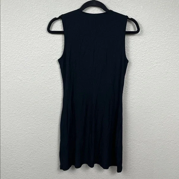 New Skims Black Soft Lounge V Neck Tank Mini Dress Rib Knit Sz L - Picture 5 of 12